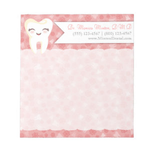 Dent mignonne - Bloc-notes personnalisé rose