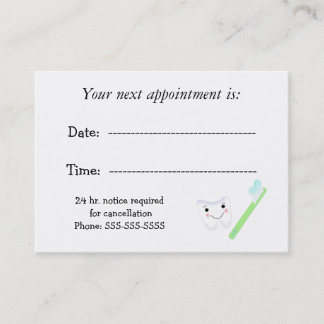 Dental Appointment Card