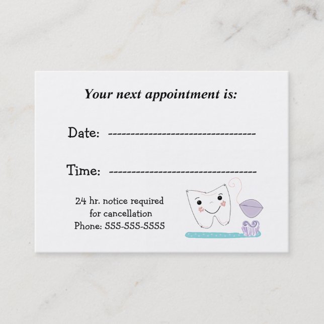 Dental Appointment Card (Front)