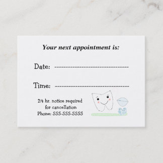 Dental Appointment Card