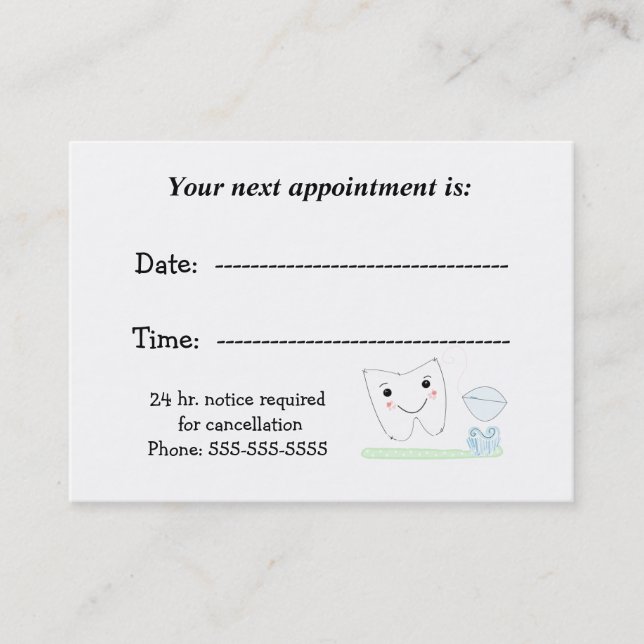 Dental Appointment Card (Front)