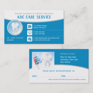Dental Appointment Card Dental Implants