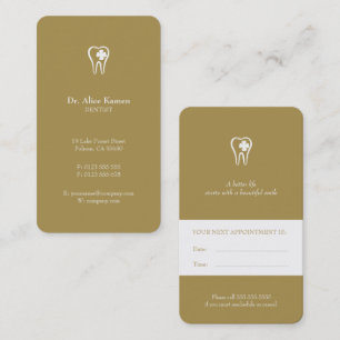Dental Appointment Card   Gold Dentist