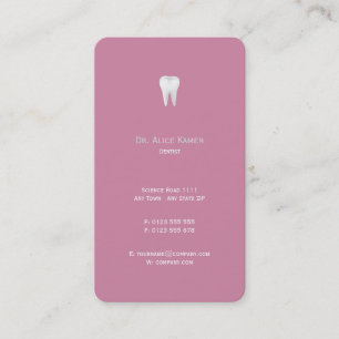 Dental Appointment Card Pink Dentist