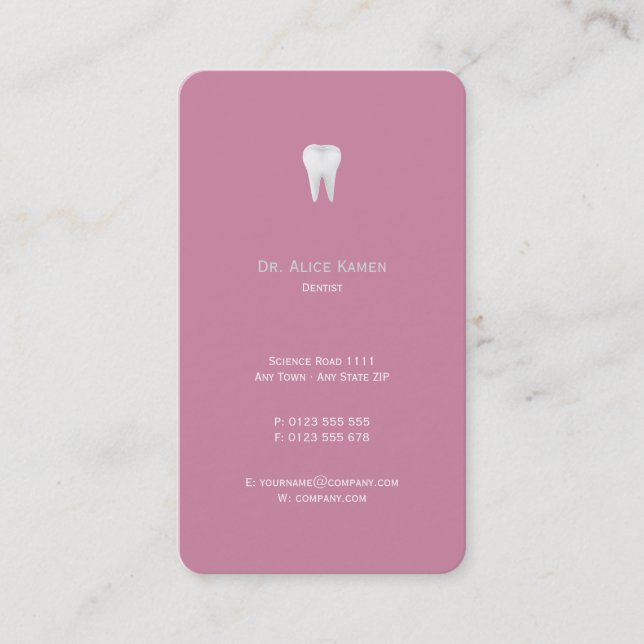 Dental Appointment Card | Pink Dentist (Front)