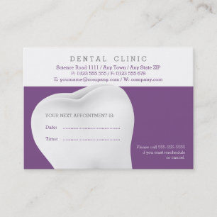 Dental Appointment Card Purple Dentist