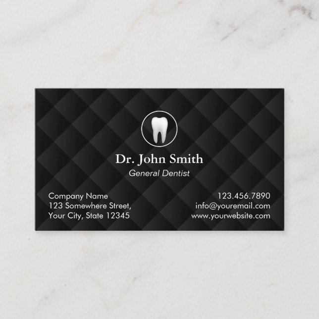 Dental Appointment Classic Black Quilted Dentist (Front)