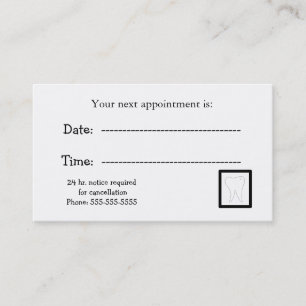Dental Appointment Notice Card