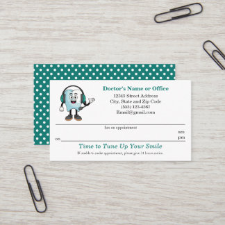 Dental Appointment Reminder Business Card