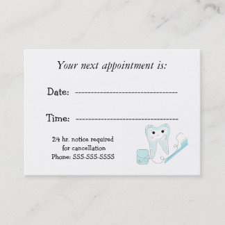 Dental Appointment Reminder Card