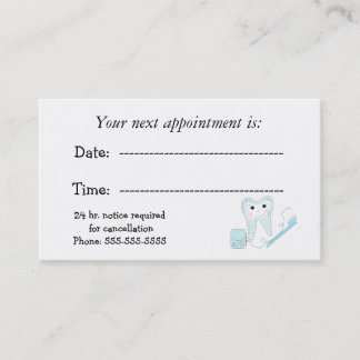 Dental Appointment Reminder Card