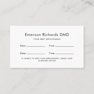Dental appointment reminder cards - custom colour