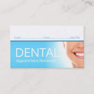 Dental Appointment Reminder Next Visit Card