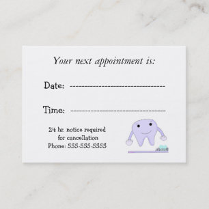 Dental Appointment with Cute Tooth Card