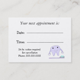 Dental Appointment with Cute Tooth Card