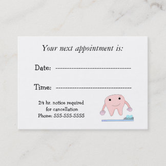 Dental Appointment with Cute Tooth Card