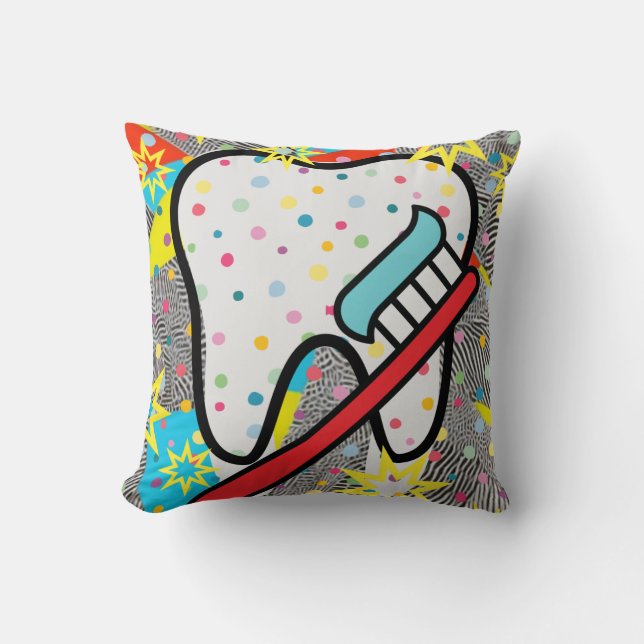 Dental Arts Throw Pillow (Front)