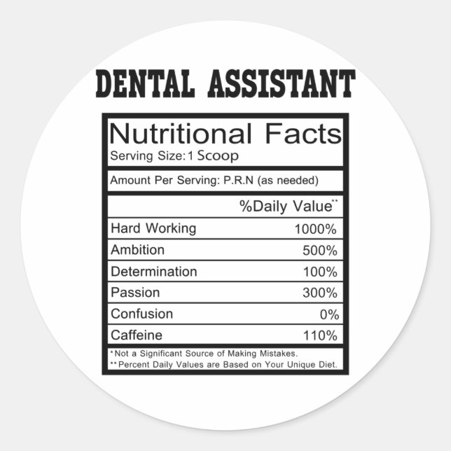 Dental Assistant Classic Round Sticker (Front)