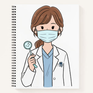 Dental Assistant Cute Illustration Spiral Noteboo. Notebook