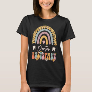 Dental Assistant Groovy Retro Vintage Rainbow Cute T-Shirt