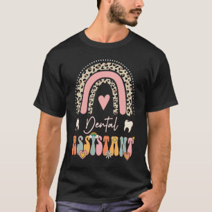 Dental Assistant Groovy Retro Vintage Rainbow Cute T-Shirt