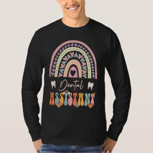 Dental Assistant Groovy Retro Vintage Rainbow Cute T-Shirt