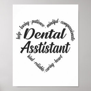 Dental Assistant Heart Word Cloud Poster