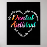 Dental Assistant Heart Word Cloud Watercolor