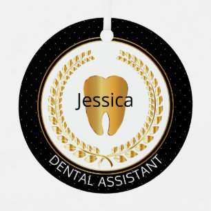 Dental 🦷 Assistant, Hygienist, Student - One Si Metal Ornament