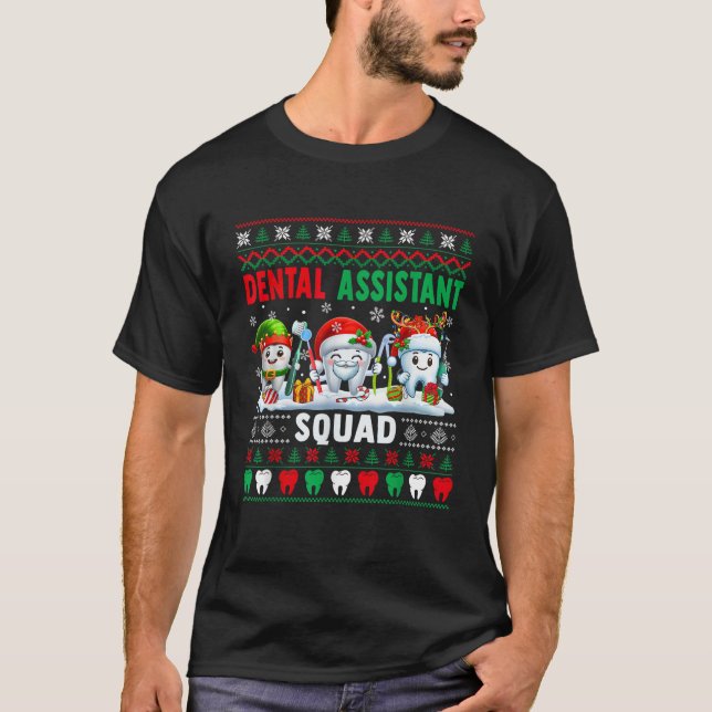 Dental Assistant Squad Xmas Sweater Santa Reindeer (Front)
