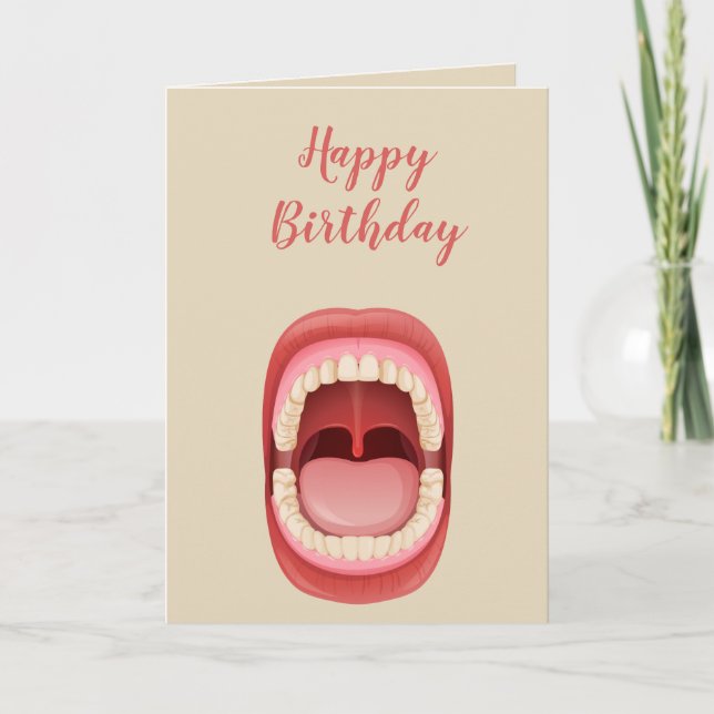 Dental Assistant, Technician, Dentist Birthday Fun Holiday Card (Front)