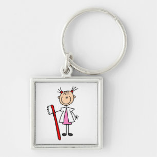 Dental Assistant With Toothbrush Keychain