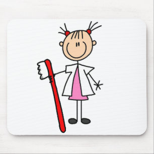 Dental Assistant With Toothbrush Mouse Pad