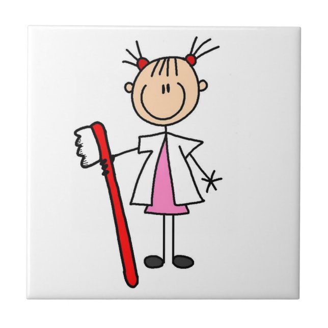 Dental Assistant With Toothbrush Tile (Front)