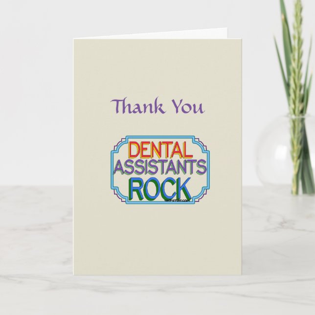 Dental Assistants Rock Thank You Card (Front)