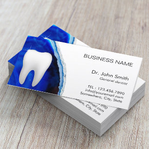 Dental Blue Agate Stone Dentist Appointment Card
