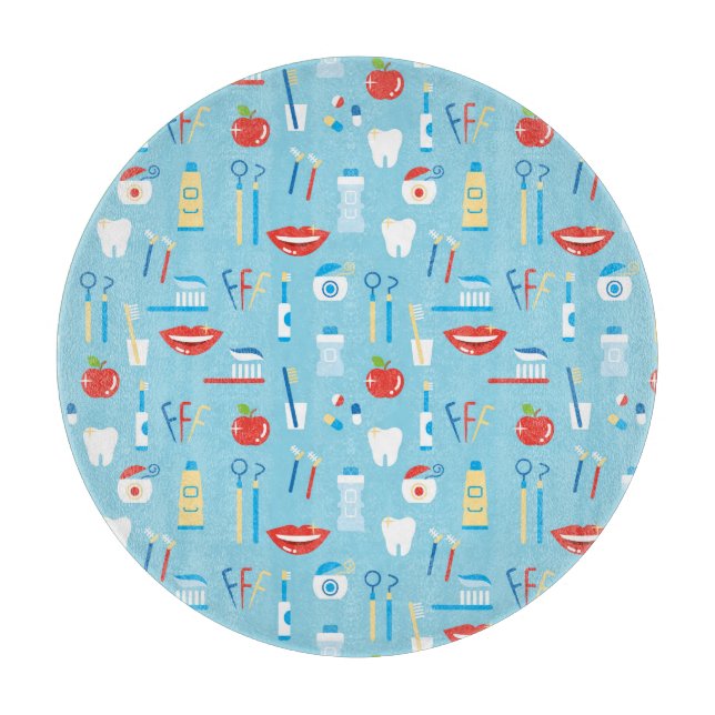 Dental Blue Pattern Cutting Board (Front)