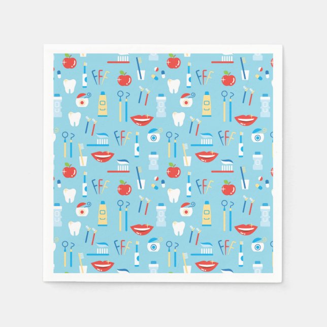 Dental Blue Pattern Napkin (Front)