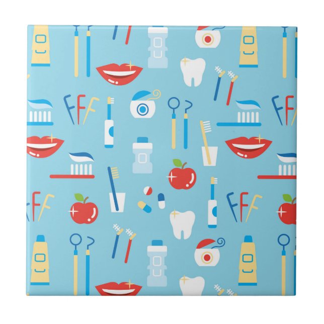 Dental Blue Pattern Tile (Front)