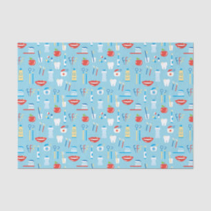 Dental Blue Pattern Tissue Paper