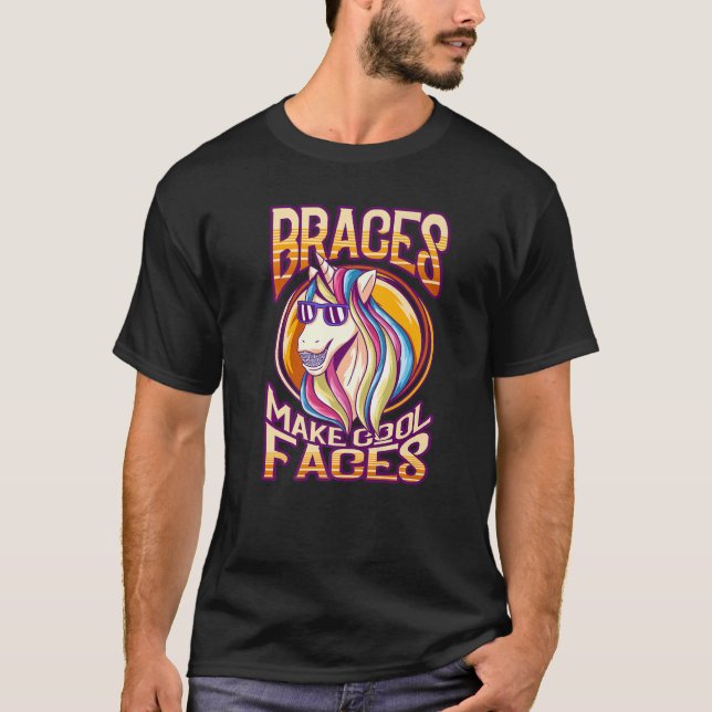 Dental Braces  For Kids Unicorn With Braces T-Shirt (Front)