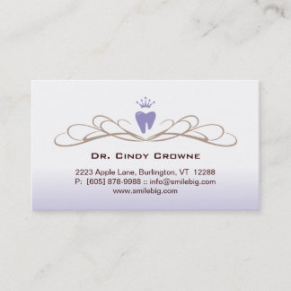 Dental Business Card Swirl Tooth Logo Purple Brown
