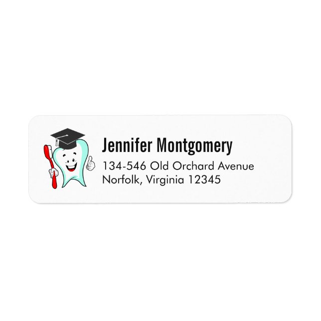 Dental Care Happy Tooth Graduation Cap (Front)