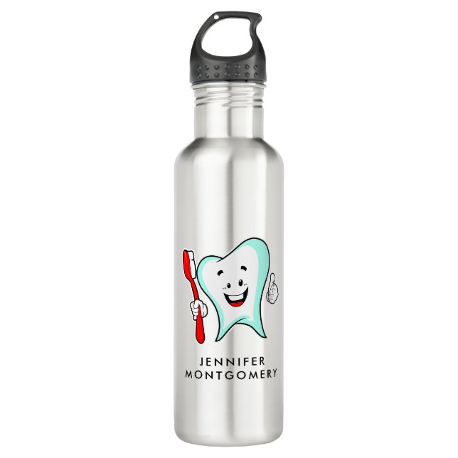 Dental Care Happy Tooth with Toothbrush 710 Ml Water Bottle (Front)