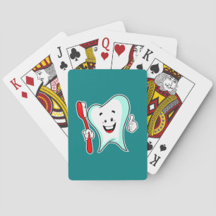 Dental Care Happy Tooth with Toothbrush Playing Cards
