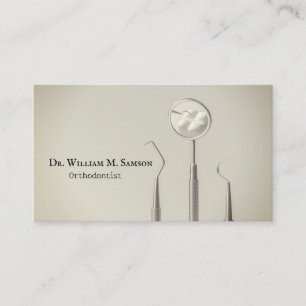 Dental Care Orthodontist rustic Dentist tools Business Card