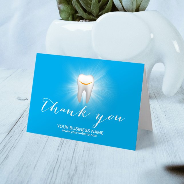 Dental Care Smiling Tooth Plain Business Thank You (Creator Uploaded)