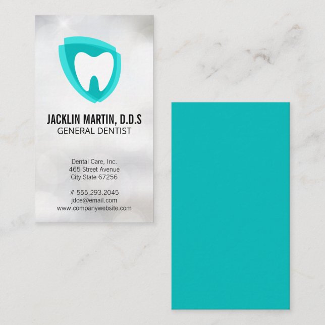 Dental Care Tooth Logo Business Card (Front/Back)