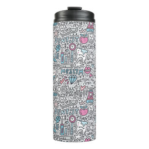 Dental Cartoon Pattern Thermal Tumbler