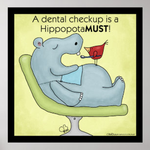 Dental Checkup Hippopotamus Poster